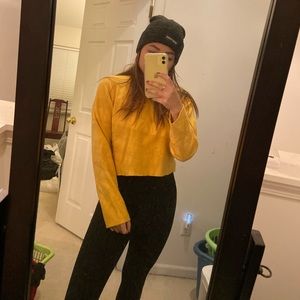 yellow cropped sweater